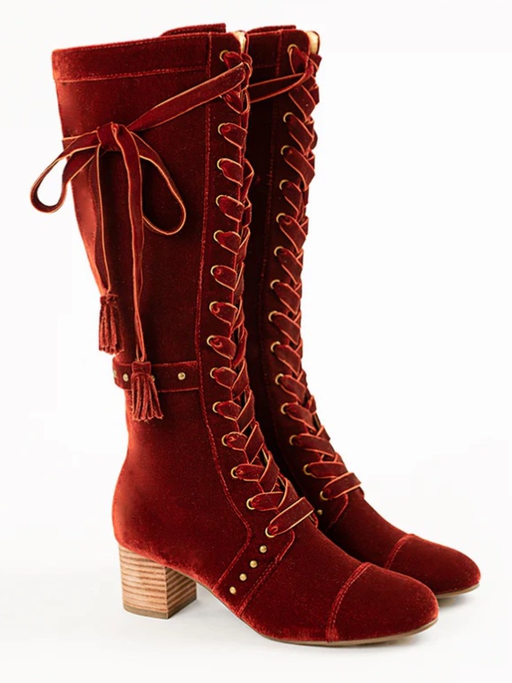 Joyfolie Marita Burgundy Velvet Tall Boots 7.5 NEW